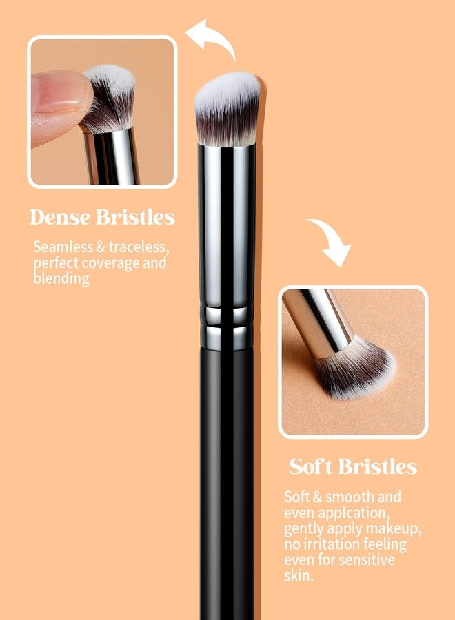 EIGSHOW Concealer Brush Under Eye, Small Angled Nose Contour Brushes for Concealing Blending Setting Buffing with Foundation Liquid Cream (E873) - Image 5
